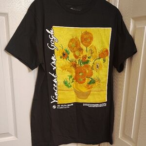 Van Gogh Sunflowers Black Graphic Tee